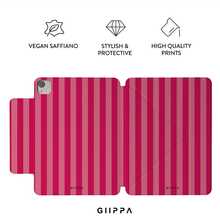 GIIPPA 1 pièce Étui de protection magnétique pour tablette à pliage en Y rayé rose & rouge, coque en cuir PU avec plaque arrière en acrylique dur anti-pliage, sans fente pour stylet, support multi-angle, veille/réveil automatique, usage bureau & quotidien, compatible avec iPad Mini 6/7, Air 2/3/4/5/11/13" (M2/M3 2024-2025), 5/6/7/8/9/10/11e génération, Pro 10.5/11/12.9" (2017-2025), Été, Étui de protection, Étui de protection 11 A16, Housse - Multicolore 10 - Voir 2