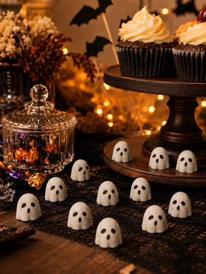 10 Stück lustige niedliche Geisterfiguren, Mini Halloween Tischdeko, geeignet für Kaminmantel, Etagenregal, Regal, Eingangstisch, Kaffeebar, Herbst-Erntedeko für Zuhause, Partygeschenke und saisonale Geschenke für Kinder, niedliche Bücherregal-Akzentdeko