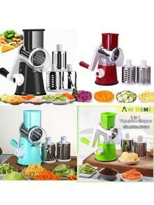 7.62cm Interchangeable Blade Kitchen Cheese Grater, Vegetable Slicer, Easy To Clean Rotary Fruit Peeler, Can Slice Potatoes, Carrots, Nuts - Multicolor - View 12