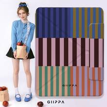 GIIPPA 1個彩色條紋Y型折疊磁吸平板保護殼，PU皮革外層配硬壓克力防彎曲背板，無筆槽，多角度支撐，自動休眠/喚醒，適合辦公與日常使用，相容於iPad Mini 6/7、Air 2/3/4/5/11/13" (M2/M3 2024-2025)、5/6/7/8/9/10/11代、Pro 10.5/11/12.9" (2017-2025)，Summer Obal Na，保護殼，11 A16 保護殼，保護套 - 多色2 - 查看 7
