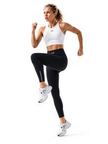 Under Armour High-Waisted, Anti-Roll-Up Women's Running Pilates Leggings, Cropped Athletic Pants - Black - View 3