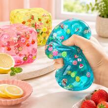 Multi-Color Fruit Cube Sensory Squeeze Toy, Soft Cute Stress Relief Interactive Toy For Kids, Jelly-Style Handheld Toy, Suitable For Party Favors, Classroom Rewards, Birthday Gifts - Multicolor - View 3