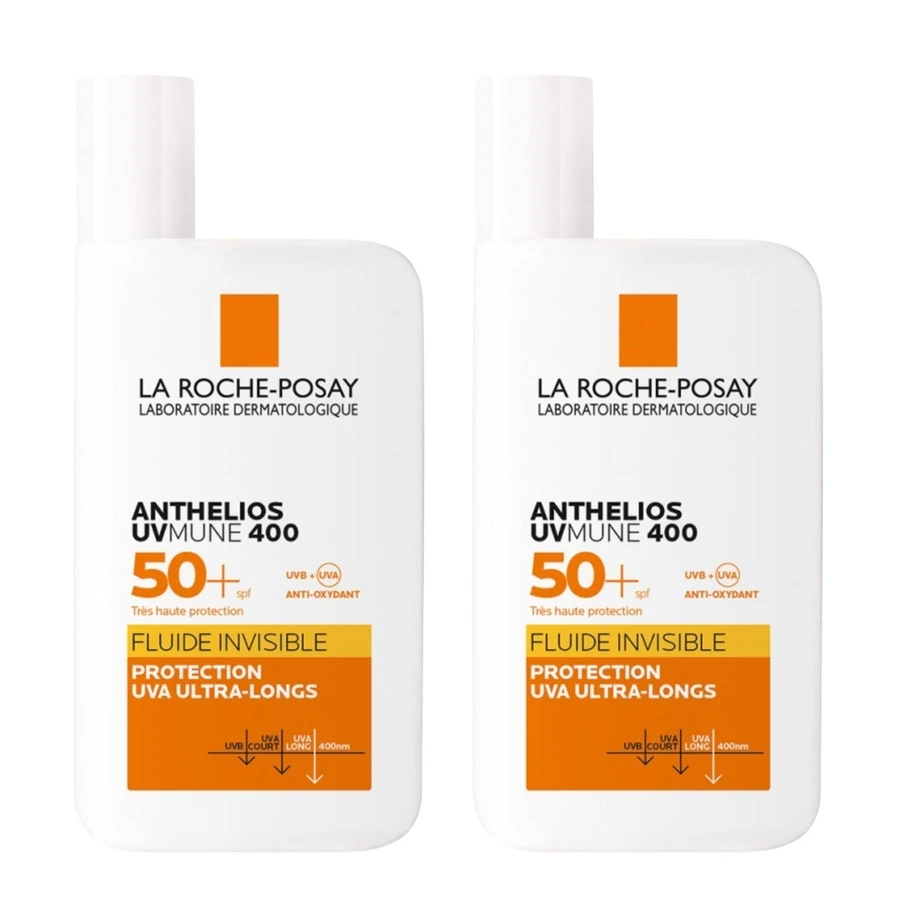 La Roche Posay (2 Units) Anthelios UVMune 400 Sunscreen Cream Fluida Invisible Fragrance-Free SPF 50+ (2x50ml) - Invisible - View 1