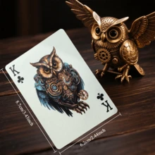 Steampunk Owl Playing Cards, 54 Hand-Drawn Illustrated Cards, Vintage Style Exquisite Packaging, High-End Embossing Technology And Matte Texture Coating, Suitable For Gifts And Entertainment - Multicolor - View 3