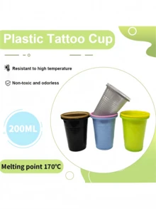 naom 50個多色 200ml/6.76oz PP5 塑膠紋身杯，一次性紋身墨水與清潔杯，耐熱至100-120℃，無味紋身用品 - 彩色 - 查看 3