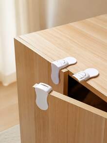 5pcs Child Safety Locks, Corner Right Angle Locks Suitable For Cabinet Doors And Drawers, Multi-Functional Protective Locks For Infants And Toddlers, Prevent Baby Finger Pinching - 5pcs - View 1