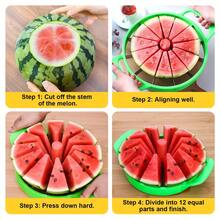1pc Creative Watermelon Slicer, Stainless Steel Watermelon Cutter, Reusable Fruit Slicer, Kitchen Gadget, Kitchen Utensil Accessory - Multicolor - View 4