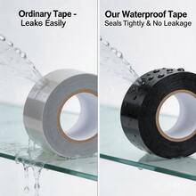 2 Rolls, Heat-Resistant Kitchen Waterproof Tape, Can Be Used For Countertop Waterproofing; Also Suitable For Sealing Sinks, Stoves And Window Gaps, With Windproof And Leak-Proof Functions, Width 1.89in, Total Length 787.4in - Black - View 7