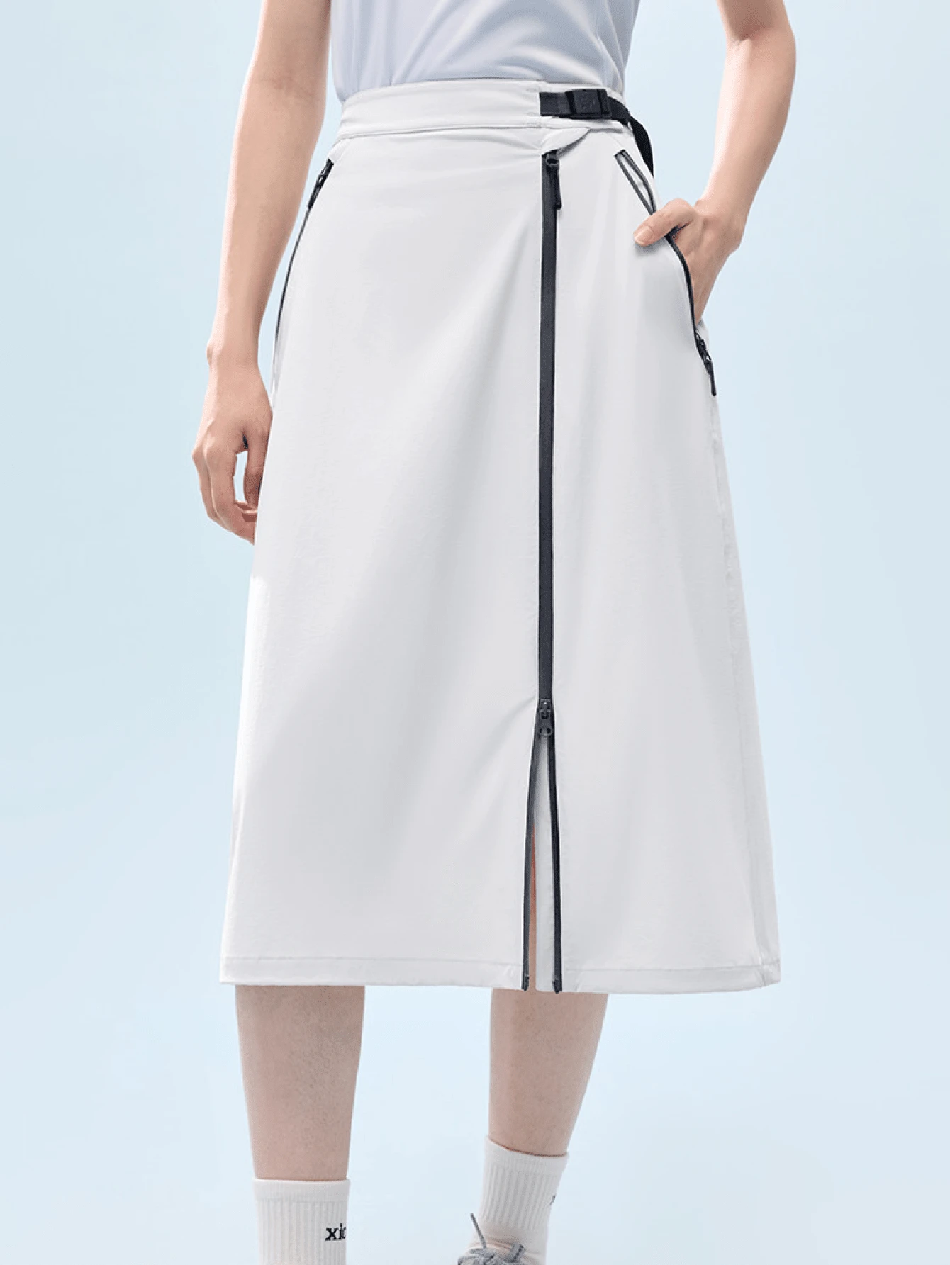 CAMEL CROWN Women's Summer Skirt Pants High Waist Slimming Sun Protection Cooling Quick-Drying Breathable Casual Shorts - Glacier Gray - View 1