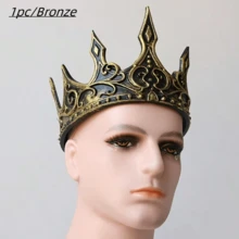 1 pièce/Couronne de Roi Vintage Accessoire de Costume d'Halloween, Couronne de Reine Roi Corbeau Vintage Sombre Cosplay Jeu de Rôle, Parfait pour Fête Déguisement de Vacances - se déguiser - Voir 11