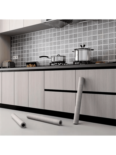 A Roll Of Dark Grey Mahogany Wallpaper, Suitable For Home Decoration. Can Be Used For Decorating The Walls In The Dining Room, Bedroom And Kitchen.