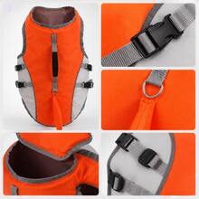 1pc Dog Life Jacket/Swimming Dog Vest/Rescue Handle/Tear-Resistant Material |/Adjustable Belly/Suitable For Beach Play/Boating Use/Excellent Buoyancy/Fits Medium And Large Dogs - Orange - View 9