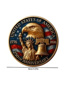 US Independence Day 250th Anniversary Commemorative Coin Replica Set, Independence Day Theme Party Favors - Multicolor - View 2