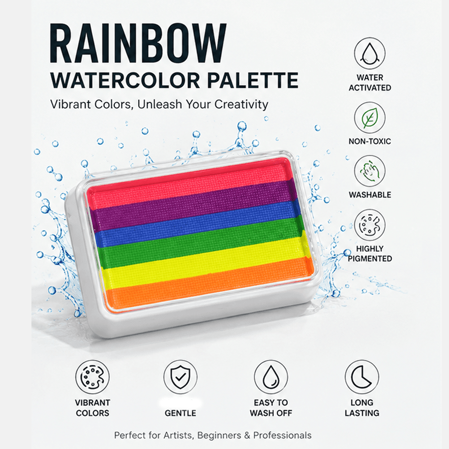 50g Separable Cake Watercolor Paint, Rainbow Series Washable, Vibrant Colors With High Saturation, Suitable For Calligraphy Painting, DIY, Learning Supplies