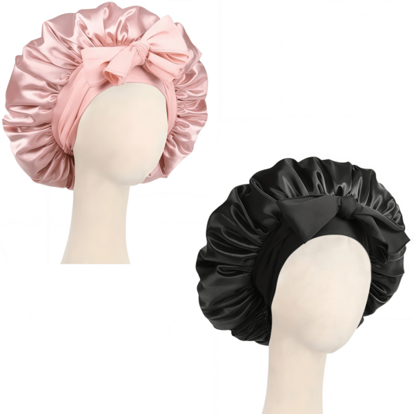 1pc Luxury Satin Sleep Cap With Adjustable Bow Tie - Lightweight Hair Care Cap For Curly/Braided/Natural Hair, Essential For Nighttime Hair Care