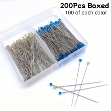 200Pcs Box Light Blue & Yellow Crystal Glass Head Pins - Durable Straight Pins & Quilting Pins, Suitable For DIY Crafts, Sewing And Garment Making - Multicolor - View 14