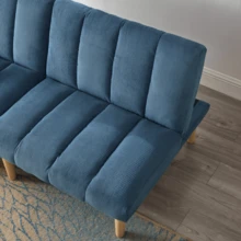 2-Seat Sofa Bed Frame 167CM – Folding Sofa Bed With Adjustable Backrest, Space-Saving Sleeper For - 藍色雙座 - 查看 8