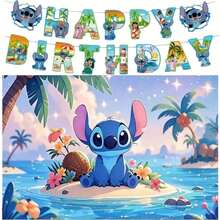 Cute Multiple Cartoon Character Theme Party Backdrop Banner Birthday Party Decoration Set - Multicolor - View 8