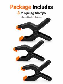 3pcs 4 Inch Spring Clamps With 90° Soft Jaw Pads, 50mm Opening Plastic Clips Compatible With Backdrop Stand, Background Cloth, Paper Roll, Reflector, Tablecloth, Fabric, Cardboard, Crafts & Home DIY - View 10