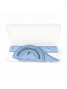Multifunctional Geometric Ruler Set, Protractor, Triangle Ruler, Straight Ruler, Manual Measurement Drawing Tools With Storage Box, 4 Colors Available: Pink, Mint Green, Light Blue, Taro Purple, For School, Woodworking, DIY, Teacher Gift, Back To School - Multicolor - View 8