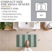 1pc 40x60cm Super Soft Absorbent Anti-Slip Rectangular Polyester Cationic Dual-Color Chenille Striped Floor Mat, Hot Melt Glue Backing, Thick Plush Bedroom Bedside Rug, Multi-Color Options, Machine Washable Quick Dry - Striped Series - View 4
