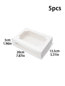 5件/10件 白色禮品盒，派對甜點包裝，甜甜圈紙盒，粉色烘焙包裝盒，適用於蛋糕、巧克力、餅乾、派，生日派對、婚禮、伴手禮、肥皂盒 - 查看 15