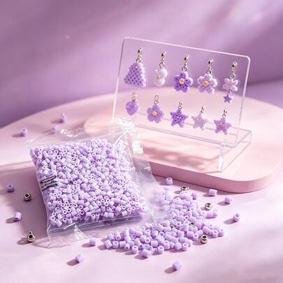 Pack de recharge de perles Perler Série D 2,6 mm 1000 pièces, convient pour les bijoux DIY, l'art pixel, la décoration artisanale et les projets créatifs, les cadeaux de Noël, les puzzles 3D faits main DIY, la production artisanale de perles à repasser