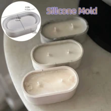 SILIKE LUFEI 1pc Rectangular Flower Pot Mold Oval Small Rectangular Storage Box Succulent Planter Plaster Cement Silicone Mold - Oval Storage Mold - View 1