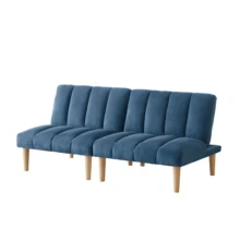 2-Seat Sofa Bed Frame 167CM – Folding Sofa Bed With Adjustable Backrest, Space-Saving Sleeper For - 藍色雙座 - 查看 11