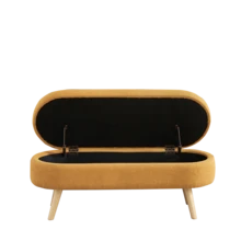 Storage Bench With Storage Space, Beige Color, Ideal For Bedroom Or Hallway - 黃色 - 查看 6