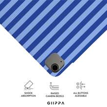 GIIPPA 1個藍白條紋Y型摺疊磁吸平板保護殼，PU皮革外殼配硬質壓克力防彎曲背板，無筆槽，多角度支撐，自動休眠/喚醒，適合辦公與日常使用，相容於iPad Mini 6/7、Air 2/3/4/5/11/13" (M2/M3 2024-2025)、5/6/7/8/9/10/11代、Pro 10.5/11/12.9" (2017-2025)，Summer Obal Na 保護殼，11 A16 保護殼 - 彩色 - 查看 5