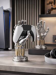 Game Controller Stand Cyberpunk Mechanical Hand Controller Base Robot Controller Holder Headphone Stand Statue Game Desk Decor Sci-Fi Gaming Room Decoration Gaming Accessories Men Gamer Gift Perfect Christmas Or Halloween Gift - Multicolor - View 6