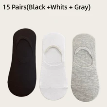 1/3/5 Pairs Men's Plus Size Low-Cut Invisible Socks, Short Boat Socks For Sports Or Casual Wear, Summer Casual Boat Socks (10/15) - Multicolor - View 8