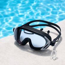 High Definition Anti-Fog Adult Swimming Goggles, Wide Field Of View Professional Training Swim Glasses For Men And Women, Adjustable Silicone Strap Comfortable Fit Swimming Gear - Black - View 5