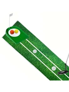 1 Set Of Golf Putting Practice Mats, Perfect For Indoor Golf Training And Fun. Durable And . Makes A Great Holiday Gift (Teacher's Day, Valentine's Day, Halloween, Christmas, Thanksgiving, Back-To-School Season). - Black - View 3