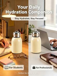 300ml Stainless Steel Insulated Cup, Short And Cute Design, With Carrying Handle, Portable And Lightweight, Suitable For Office, Teachers, Students, Outdoor, Drivers, Also A Great Choice For Gifts - Multicolor - View 5