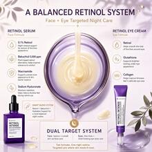 Conjunto de Soro de Retinol & Creme para os Olhos, 0,1% Retinol, Bakuchiol, Niacinamida & Colágeno Cuidado Antienvelhecimento Duplo para Rosto & Olhos, Skincare Coreano Hidratante para Linhas Finas, Olheiras, Bolsas nos Olhos, Inchaço & Tom de Pele Desigual - Conjunto de Retinol - Visão 2