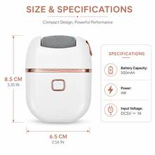 GANLAIX 可充電便攜式電動磨皮機，附可替換滾輪頭的電動去繭器，500mAh USB足部護理工具，5色，簡易手足皮膚護理，男女通用聖誕禮物 - 彩色 - 查看 5
