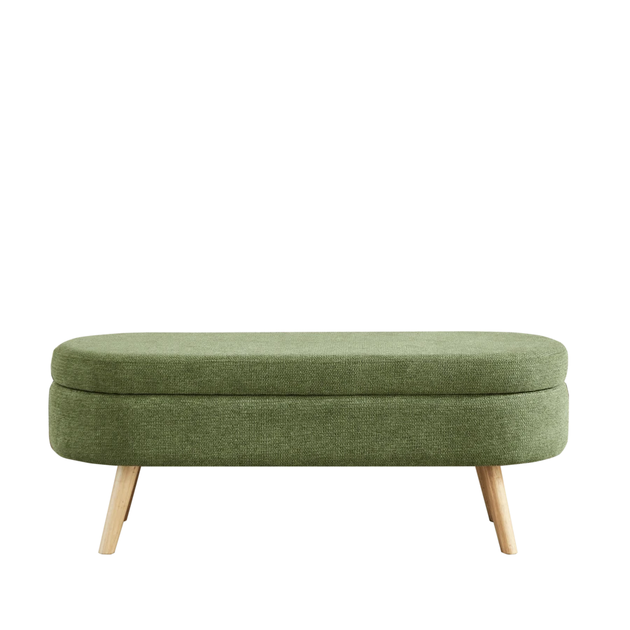 Storage Bench With Storage Space, Beige Color, Ideal For Bedroom Or Hallway - 綠色 - 查看 1
