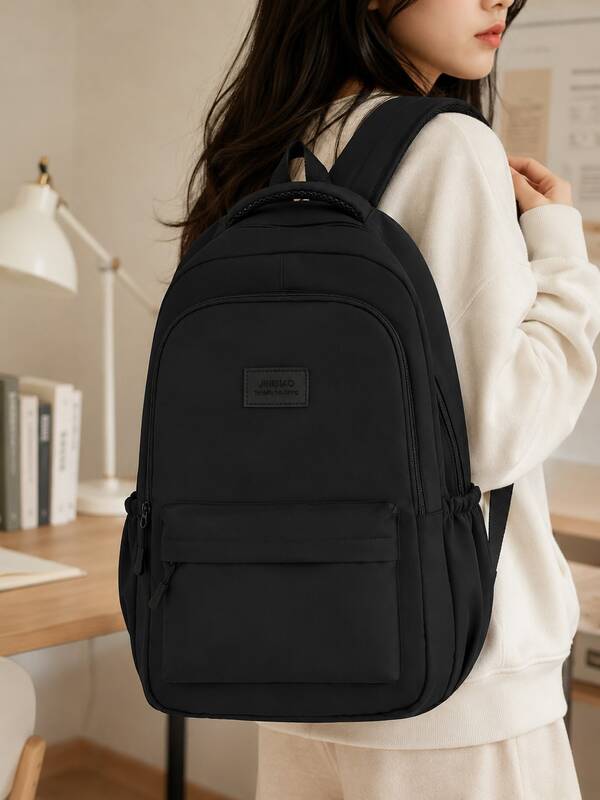 Solid Color Back To School Backpack, Large Capacity Student Bag For Teens, Students And Graduates, Suitable For Daily Commute, Outings, Travel, School And Back To School Season, Versatile For Business, Commuting And Campus Use, With Laptop Compartment. No Check-In Required. 180-Degree Full Opening Design For Easy Storage Of Shoes, Toiletries And Other Small Items, Available In Multiple Colors.