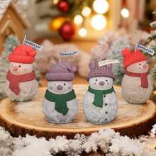 Cetakan Silikon Lilin Aromaterapi Manusia Salju Seri Natal DIY Resin Natal Aromaterapi Sabun Buatan Tangan Sabun Plaster Diffuser Batu Dekorasi Rumah Ornamen Cetakan - manusia salju - View 3