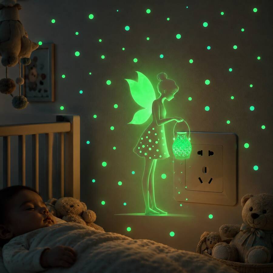 Glow In The Dark Black Cat Wall Sticker Switch Socket Decor Self-Adhesive Waterproof Easy-Tear Cute Cat Fluorescent Sticker - Multicolor - View 1