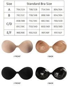 Two Pieces Set Of New Women's Invisible Gathering Disposable Thickened 3cm Palm Cup Adhesive Bra, One Black Apricot Color Each Underwear Accessory Invisible Bra Liner For Dresses & Gowns - Palm Cup - View 10