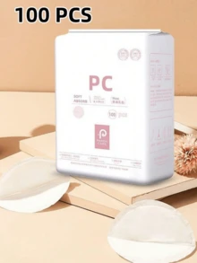 100 piezas/paquete de almohadillas desechables para el pecho, almohadillas de lactancia 3D secas a prueba de fugas y anti-desbordamiento para mujeres embarazadas - Blanco - Ver 8