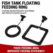 2PCS Floating Fish Feeding Ring Set For Aquarium, Round & Square Fish Tank Food Control Feeder With Suction Cup, Prevent Food Scattering For Small Floating Fish - Blue - View 3