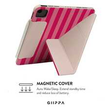 GIIPPA 1 pièce Étui de protection magnétique pour tablette à pliage en Y rayé rose & rouge, coque en cuir PU avec plaque arrière en acrylique dur anti-pliage, sans fente pour stylet, support multi-angle, veille/réveil automatique, usage bureau & quotidien, compatible avec iPad Mini 6/7, Air 2/3/4/5/11/13" (M2/M3 2024-2025), 5/6/7/8/9/10/11e génération, Pro 10.5/11/12.9" (2017-2025), Été, Étui de protection, Étui de protection 11 A16, Housse - Multicolore 10 - Voir 5