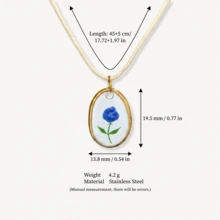 1/2/3/4pcs New Fresh Flower & Rabbit Necklace, Elegant Style, Oil Drip Craft, 18K Gold PVD Plated 316 Stainless Steel Material, Stainless Steel Jewelry. Suitable For Wife And Mother To Wear, Easy To Match With Girls' Daily Outfits, Beach Vacation Parties, Music Festivals, Travel And Sightseeing Occasions, Charming Women's Jewelry, Women's Bracelets And Necklaces, Small Accessories. - Multicolor - View 10