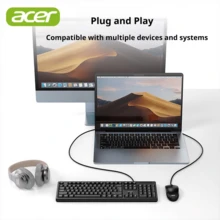 Acer Wired Business Silent Keyboard And Mouse Combo, 107-Key Standard Layout, USB Plug And Play, Low-Noise Keys, Comfortable Office Set - View 8