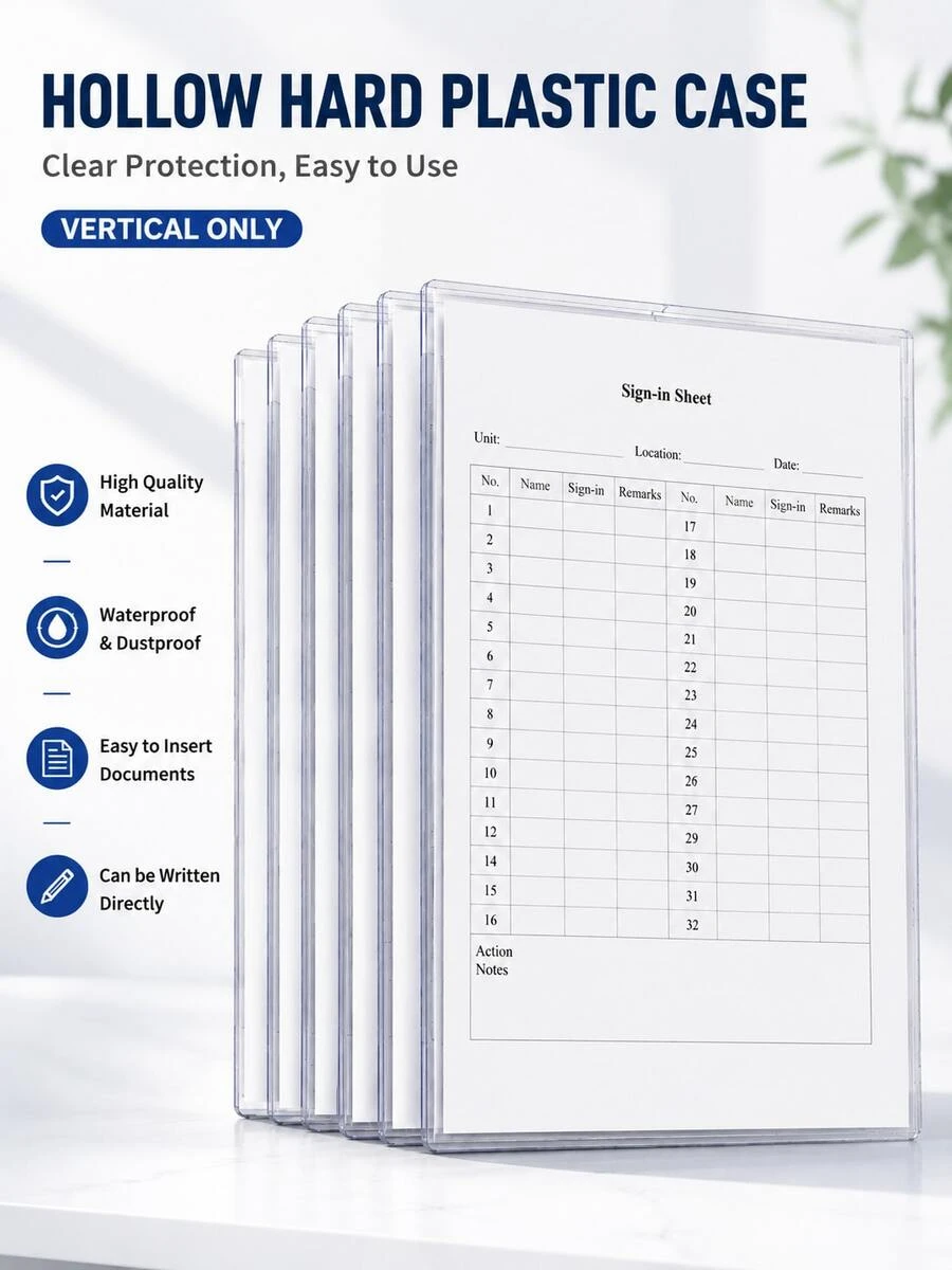 2/3/5/10pcs (With Adhesive) Hollow Transparent Acrylic Schedule Planner Display Stand & To-Do List Frame, A4 Reusable Dry-Erase Chore Chart Holder, Aesthetic Desktop Decor, Suitable For Room Decoration & School Locker Organization