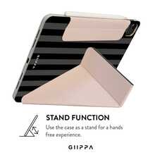 GIIPPA 1 pièce Étui de tablette à rayures gris & noir avec fermeture magnétique en Y, extérieur en PU avec dos en acrylique dur anti-pliage, sans porte-crayon, support multi-angle, veille/réveil automatique, usage bureau & quotidien, compatible avec IPad Mini 6/7, Air 2/3/4/5/11/13" (M2/M3 2024-2025), 5/6/7/8/9/10/11 Gen, Pro 10.5/11/12.9 pouce (2017-2025),Summer Obal Na , Étui,Coque , 11 A16 Étui,Housse - Multicolore 9 - Voir 4